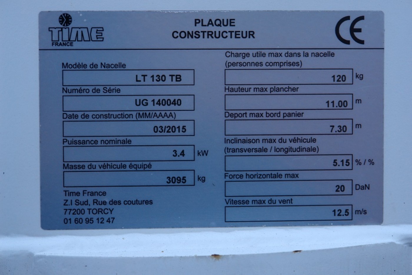 Iveco  Daily 35S13 Plataforma elevatória de trabalho Time France LT130TB 13m 
