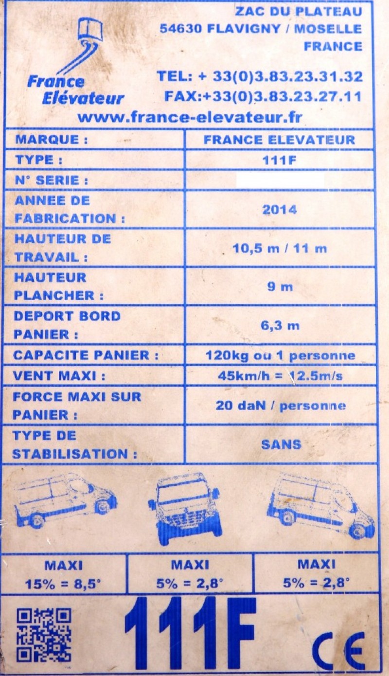 Renault Master 125dCi Podnośnik koszowy, zwyżka France Elevateur 11m Tylko 536 Roboczogodzin EURO5