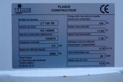 Iveco  Daily 35S13 Piattaforma autocarrata Time France LT130TB 13m Gancio di traino 3.5t